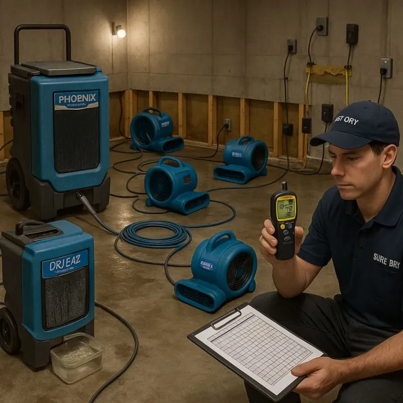 Structural Drying and Dehumidification process in Barnesville, GA